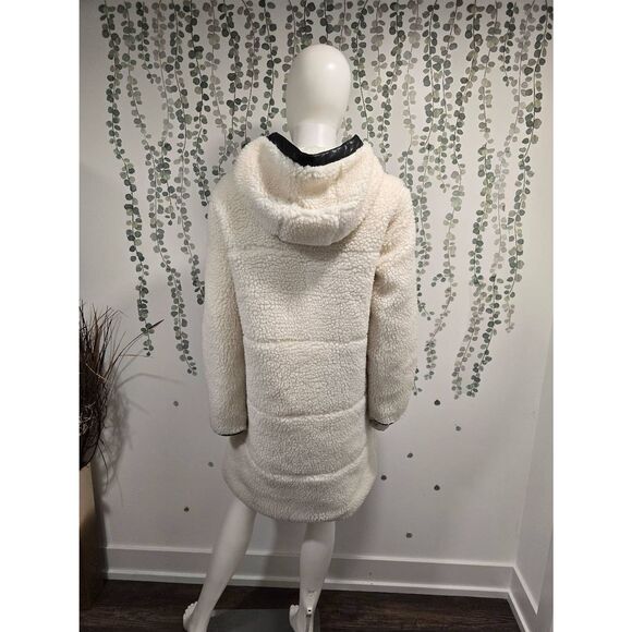 NWOT Levi Strauss Faux Shearling Sherpa Hooded Coat Jacket Women’s M (Read) - Picture 7 of 14